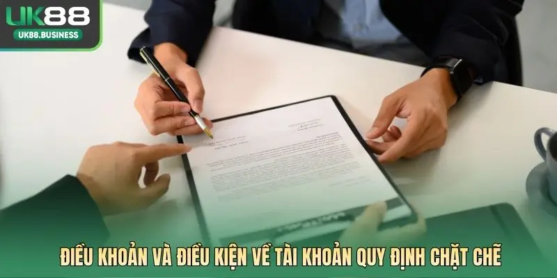 Điều khoản và điều kiện về tài khoản quy định chặt chẽ