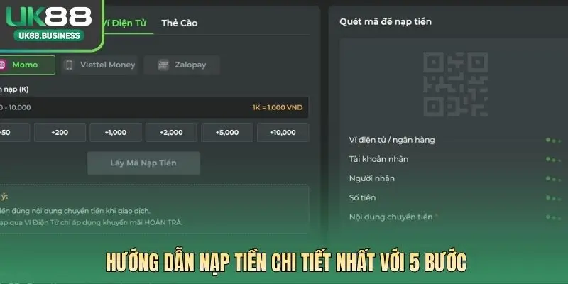 Hướng dẫn nạp tiền chi tiết nhất với 5 bước